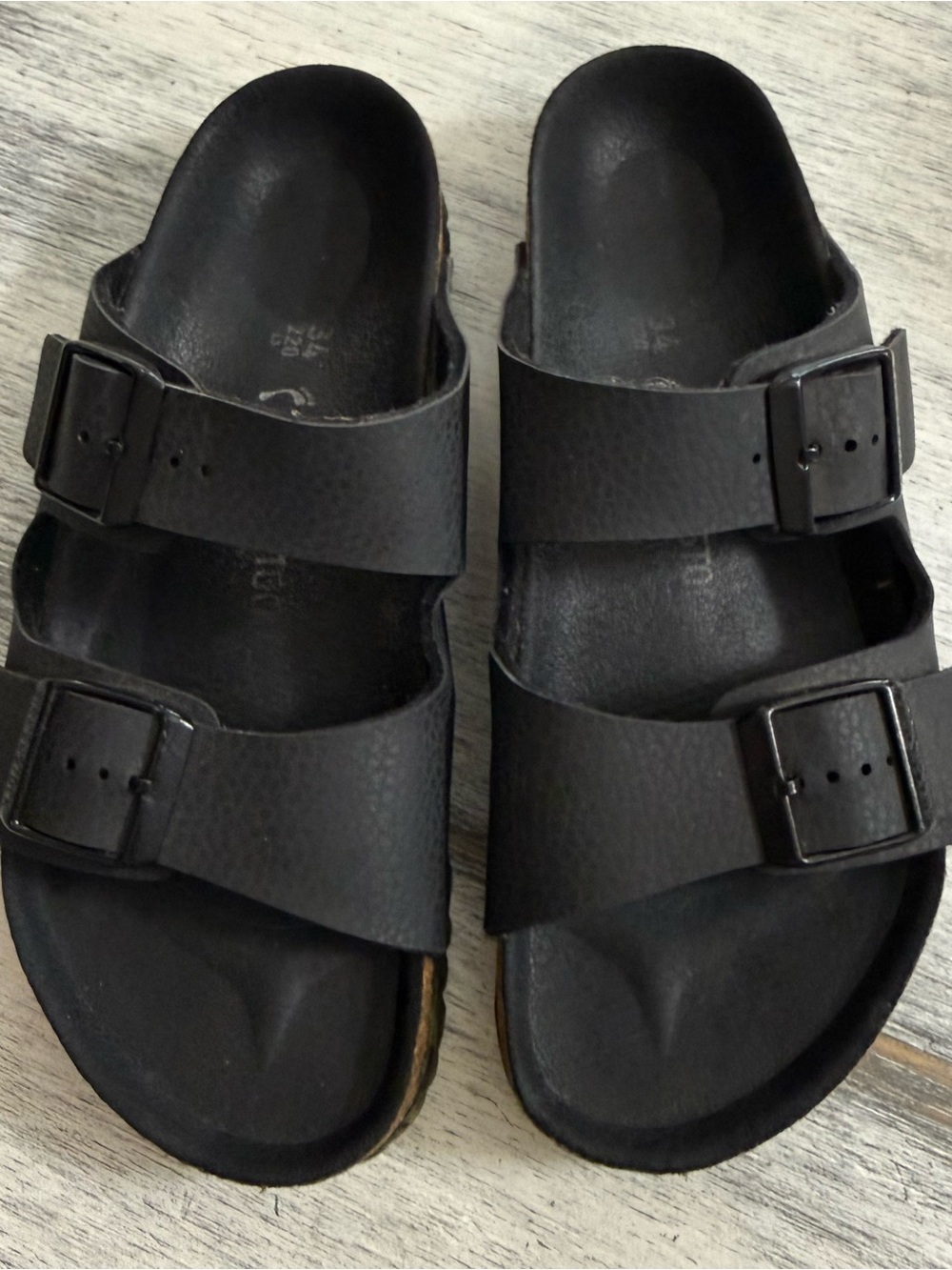 Birkenstocks Black Double-Buckle Slide Sandals size L3